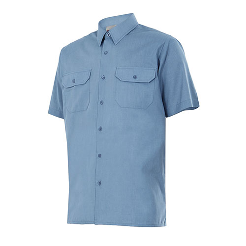 CAMISA 522 M.CURTA 2 BUTXAQUES BLAU CLAR 5