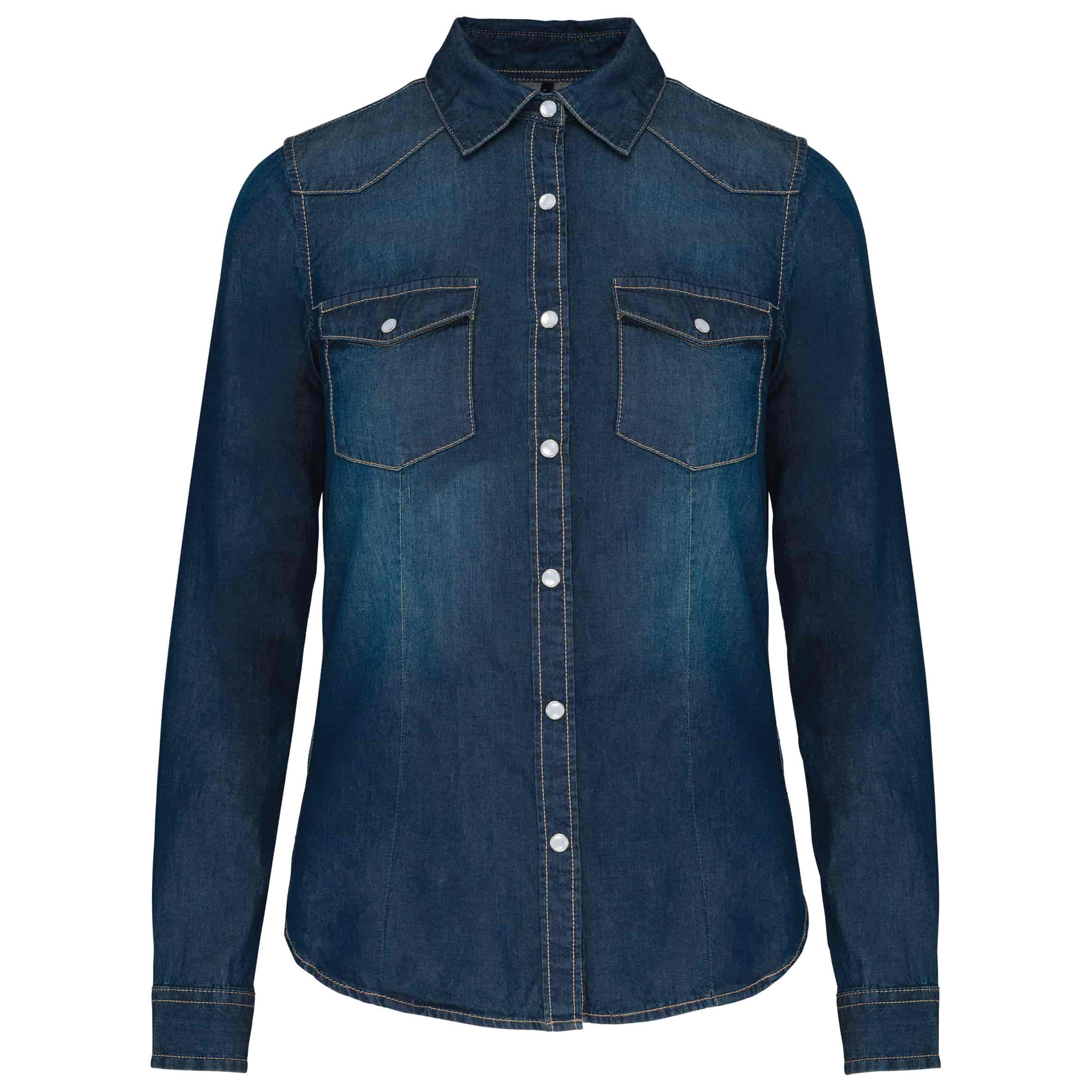 CAMISA K518 DENIM MÀNIGA LLARGA DONA