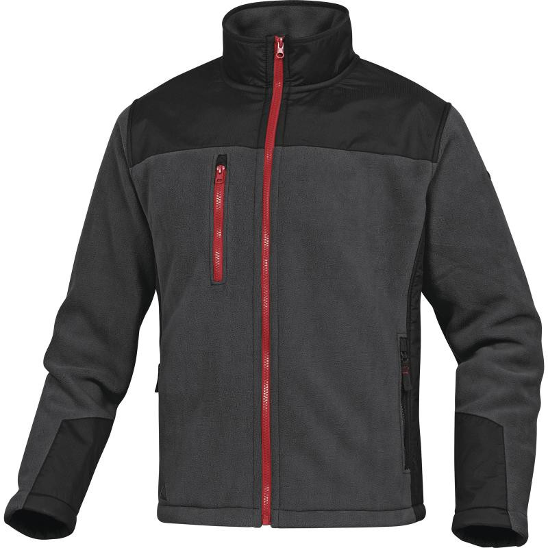 JAQUETA BRIGHTON GRIS-NEGRE-VERMELL LLANA POLAR
