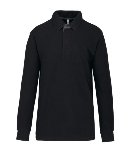 POLO K221 CANALÉ HOME MÀNIGA LLARGA BLACK DARK GREY
