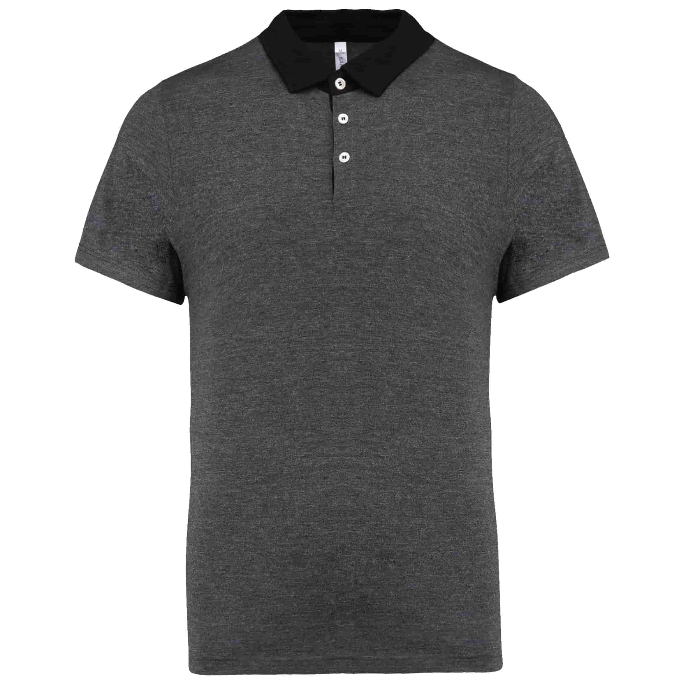POLO K260 HOME MÀNIGA CURTA DARK GREY HEATHER-BLACK POLO K260 HOME MÀNIGA CURTA DARK GREY HEATHER-BLACK